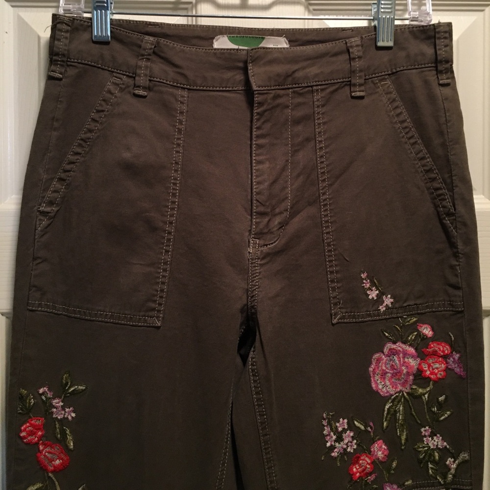 Anthropologie Embroidered Floral Pants - Picture 2 of 11